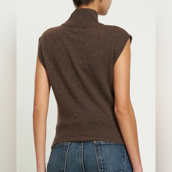 NWT Reformation Arco Cashmere sleeveless turtleneck sweater in Cocoa size XS - Picture 5 of 13